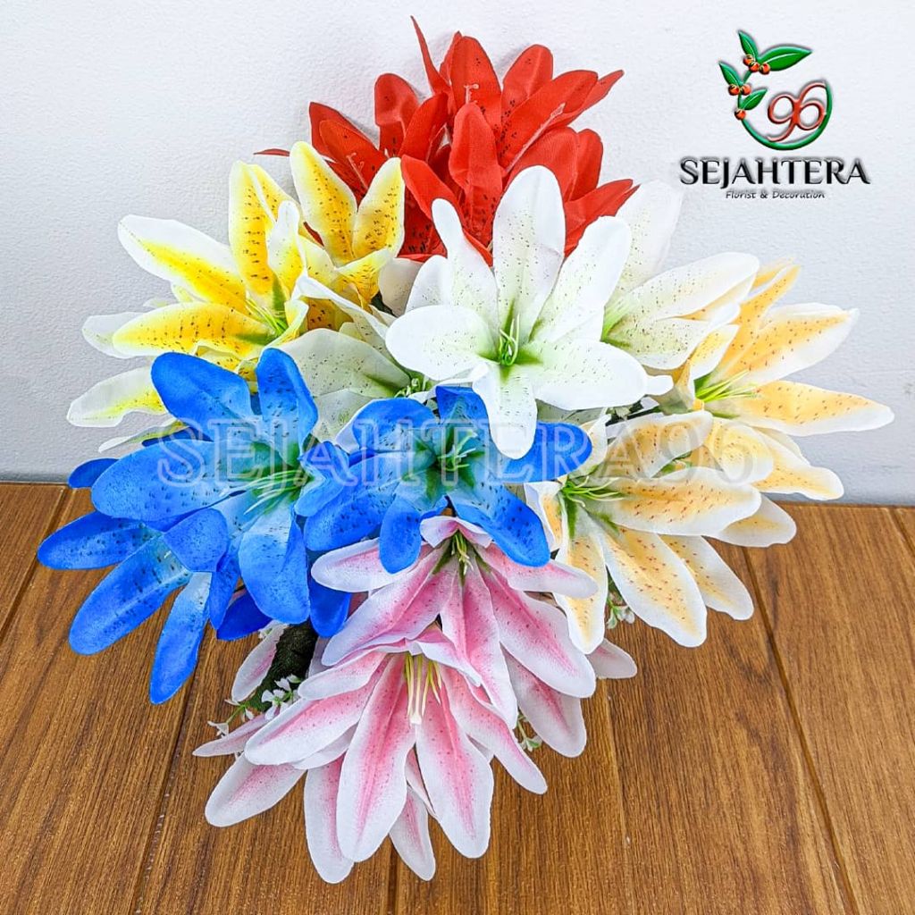 Bunga Lily Mini Cabang 5 Artificial